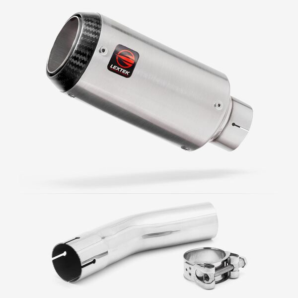 Lextek Matt Stainless Steel CP1 150mm Exhaust with Link Pipe for Lexmoto LXR 125 & 380