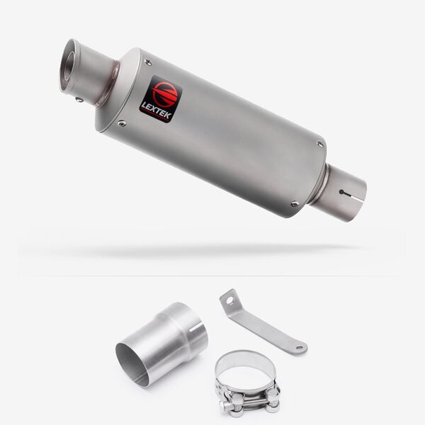 Lextek Matt Stainless Steel GP1 240mm Exhaust with Link Pipe for Ducati Multistrada 1200 (15-17)