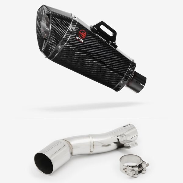 Lextek Carbon Fibre XP8C 210mm Exhaust with Link Pipe for Honda NC700/X (12-13) NC750/X (14-24)