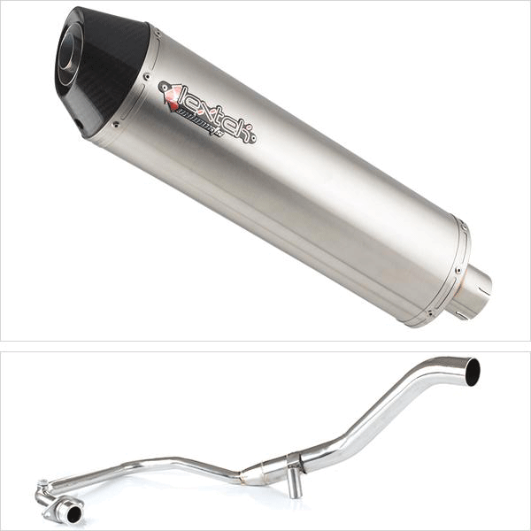 Lextek Brushed Stainless Steel RP1 400mm Exhaust System for Lexmoto Hawk 125