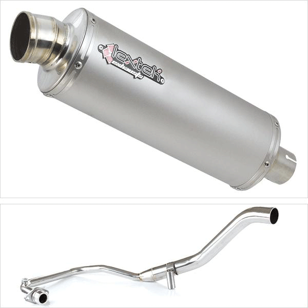 Lextek Matt Stainless Steel OP1 350mm Exhaust System for Lexmoto Hawk 125