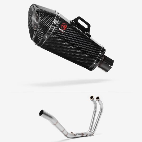 Lextek Carbon Fibre XP8C 210mm Exhaust System for Yamaha YZF R3 (15-18)
