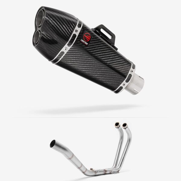 Lextek Carbon Fibre XP13C 210mm Exhaust System for Yamaha YZF R3 (15-18)