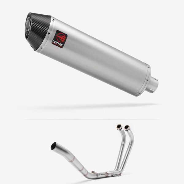 Lextek Brushed Stainless Steel RP1 400mm Exhaust System for Yamaha YZF R3 (15-18)