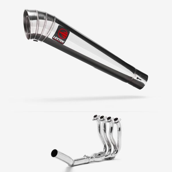 Lextek Polished Stainless Steel MP4 300mm Exhaust System for Suzuki GSXR 600/750 (06-10)