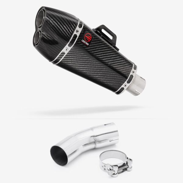 Lextek Carbon Fibre XP13C 210mm Exhaust with Link Pipe for Kawasaki Z900 RS (18-23)