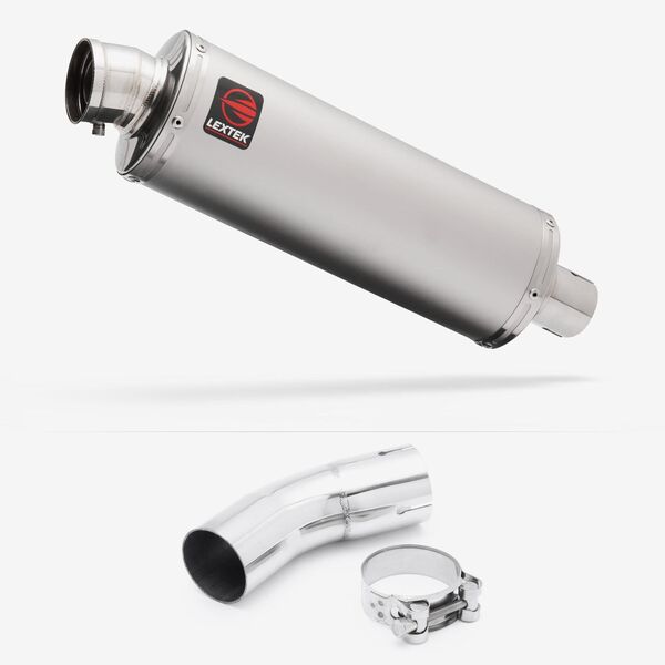 Lextek Matt Stainless Steel OP1 350mm Exhaust with Link Pipe for Kawasaki Z900 RS (18-23)