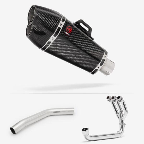 Lextek Carbon Fibre XP13C 210mm Exhaust System for Triumph Tiger 800 (10-21)
