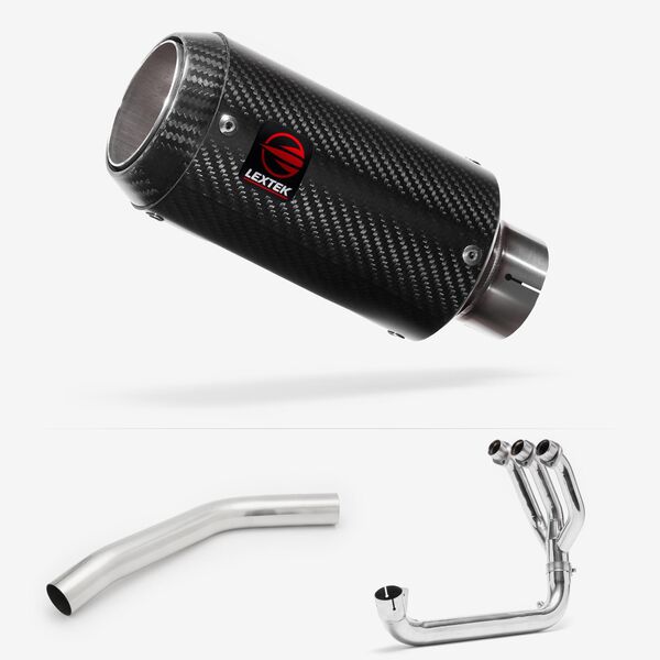 Lextek Carbon Fibre CP8C 150mm Exhaust System for Triumph Tiger 800 (10-21)