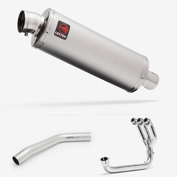 Lextek Matt Stainless Steel OP1 350mm Exhaust System for Triumph Tiger 800 (10-21)