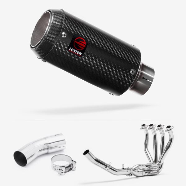 Lextek Carbon Fibre CP8C 150mm Exhaust System for Kawasaki Z900 RS (17-24)
