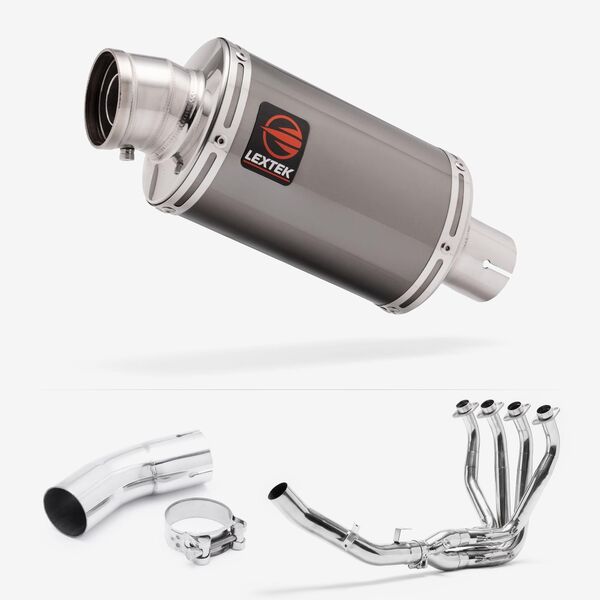 Lextek Smoked Stainless Steel OP15 200mm Exhaust System for Kawasaki Z900 RS (17-24)