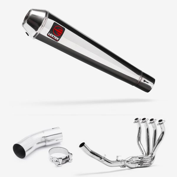 Lextek Polished Stainless Steel AC1 350mm Exhaust System for Kawasaki Z900 RS (17-24)