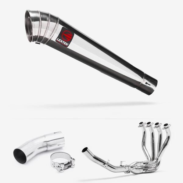 Lextek Polished Stainless Steel MP4 300mm Exhaust System for Kawasaki Z900 RS (17-24)