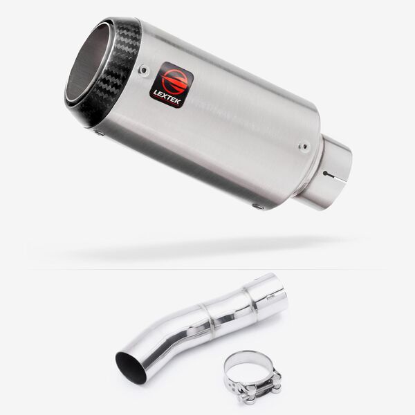 Lextek Matt Stainless Steel CP1 150mm Exhaust with Link Pipe for Triumph Street Triple 675 (13-17)