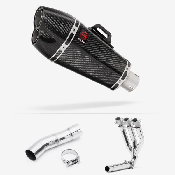 Lextek Carbon Fibre XP13C 210mm Exhaust System for Triumph Street Triple 675 (13-16)