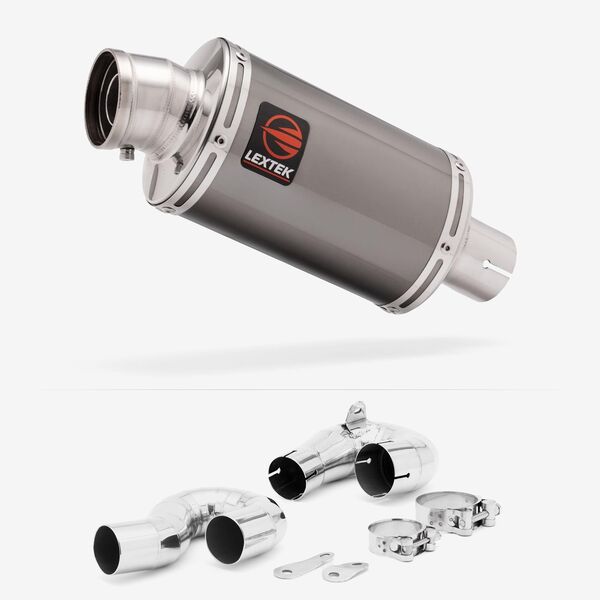 Lextek Smoked Stainless Steel OP15 200mm Exhaust with Link Pipe