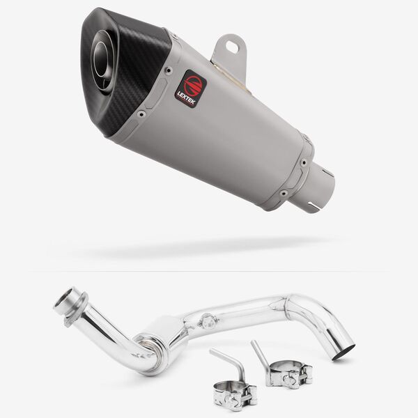 Lextek Matt Stainless Steel XP10 210mm Exhaust System for BMW G310 R / GS (16-24)
