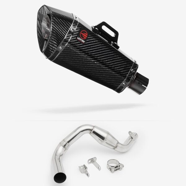 Lextek Carbon Fibre XP8C 210mm Exhaust with Link Pipe for KTM 390 Duke (13-16)