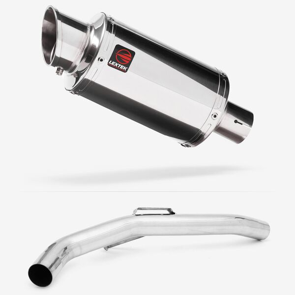 Lextek Stainless Steel YP4 Stubby Exhaust 200mm with Link Pipe for Triumph Explorer 1200 (12-18)