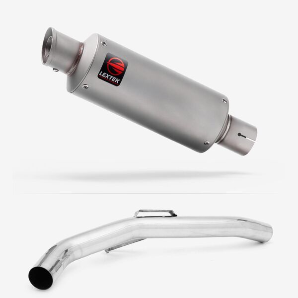 Lextek Matt Stainless Steel GP1 240mm Exhaust with Link Pipe for Triumph Explorer 1200 (12-18)