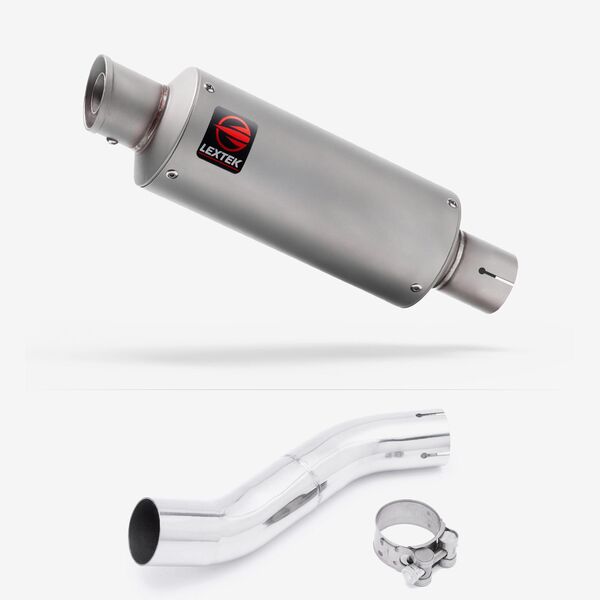 Lextek Matt Stainless Steel GP1 240mm Exhaust with Link Pipe for Suzuki GSX 250 R (17-18)