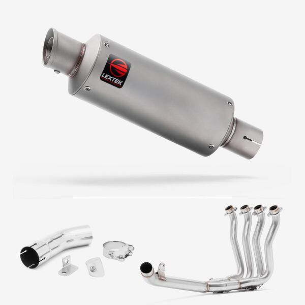Lextek Matt Stainless Steel GP1 240mm Exhaust with Link Pipe for Suzuki GSX-S 1000 F (15-20)