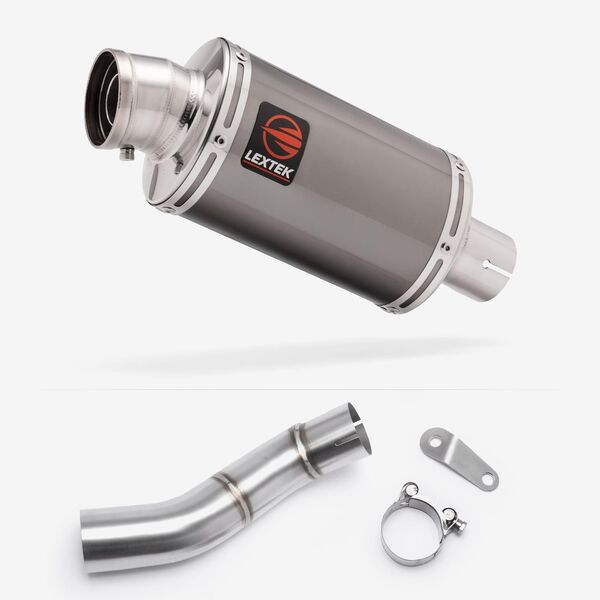 Lextek Smoked Stainless Steel OP15 200mm Exhaust with Link Pipe