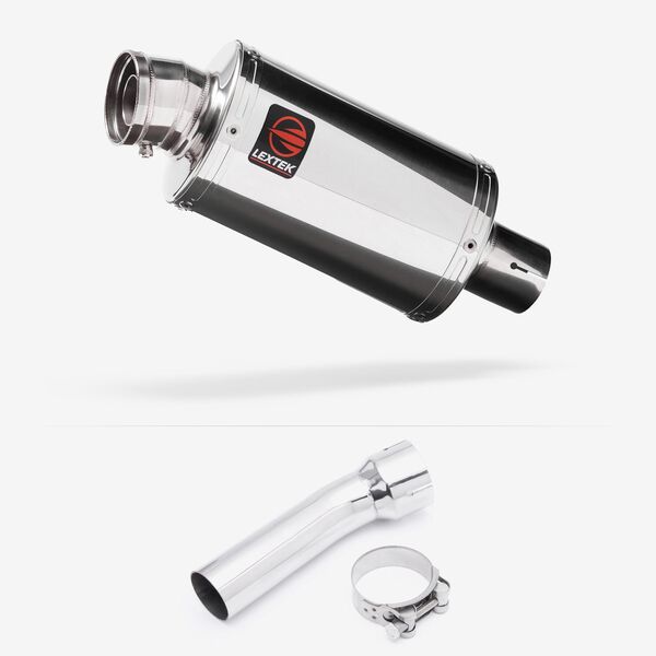 Lextek Polished Stainless Steel OP4 200mm Exhaust with Link Pipe for BMW R 1250 GS (18-19)