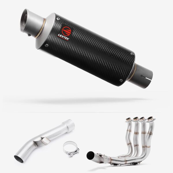 Lextek Carbon Fibre GP8C 240mm Exhaust with Link Pipe for Yamaha FZ1 (06-15)