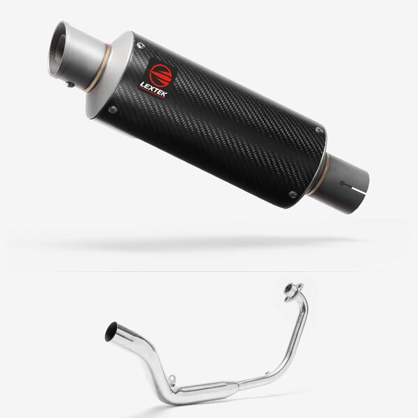 Lextek Carbon Fibre GP8C 240mm Exhaust System for Honda CB125 R (18-20)