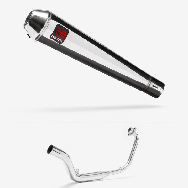 Lextek Polished Stainless Steel AC1 350mm Exhaust System for Honda CB125 R (18-20)