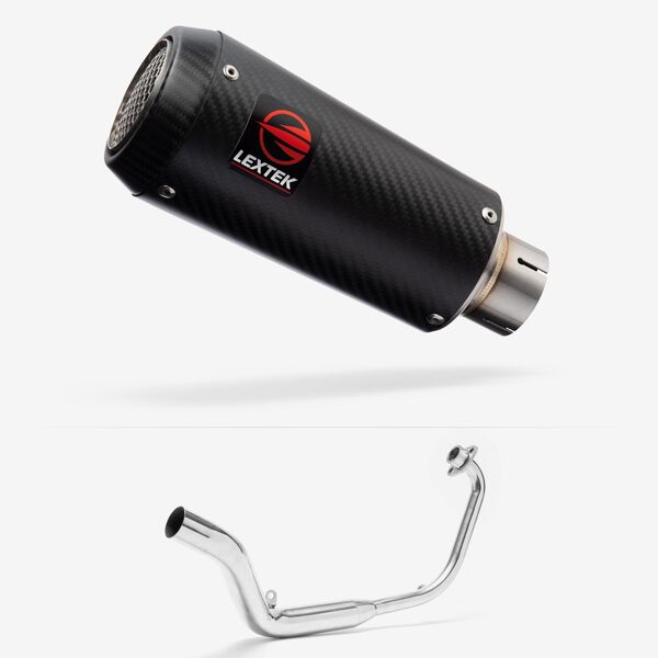 Lextek Carbon Fibre CP9C 180mm Exhaust System for Honda CB125 R (18-20)
