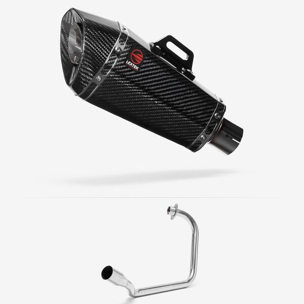 Lextek Carbon Fibre XP8C 210mm Exhaust System for Honda CB125F/GLR125 (15-19)