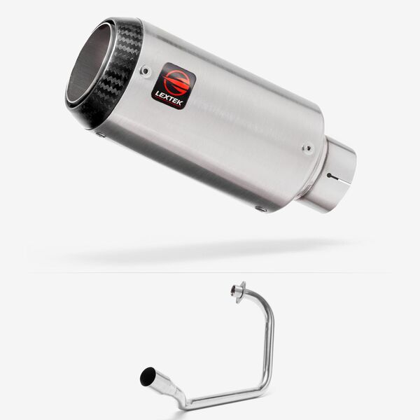 Lextek Matt Stainless Steel CP1 150mm Exhaust System for Honda CB125F/GLR125 (15-19)