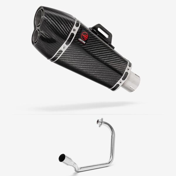 Lextek Carbon Fibre XP13C 210mm Exhaust System for Honda CB125F/GLR125 (15-19)