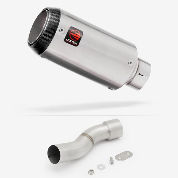 Lextek Matt Stainless Steel CP1 150mm Exhaust with Link Pipe for Ducati Monster 821/1200 (14-21)