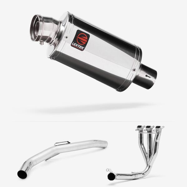 Lextek Polished Stainless Steel OP4 200mm Exhaust System for Triumph Explorer 1200 (12-21)