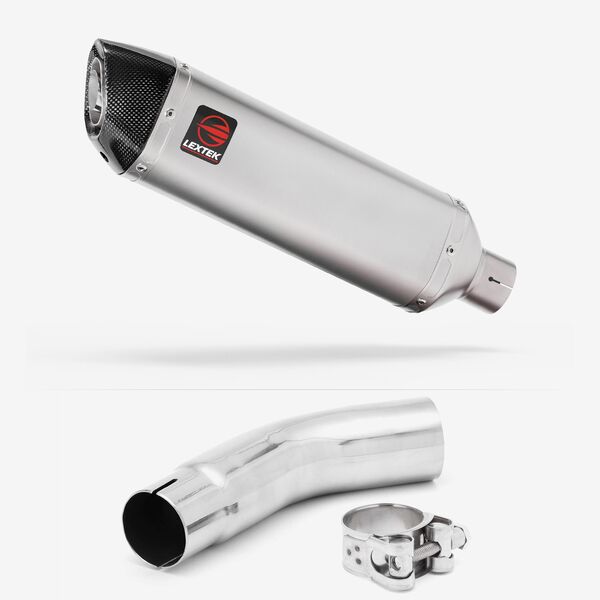 Lextek Matt Stainless Steel VP1 300mm Exhaust with Link Pipe for Suzuki GSR750 (11-16)