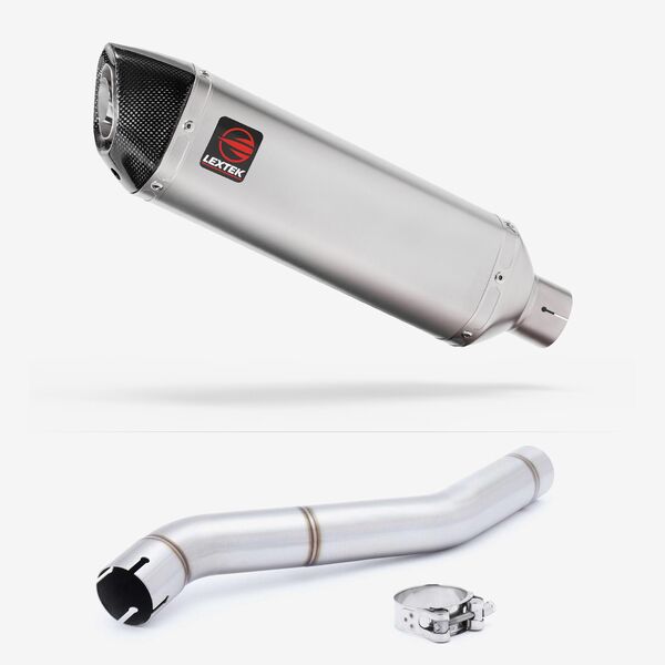 Lextek Matt Stainless Steel VP1 300mm Exhaust with Link Pipe for Honda CBR600 F (87-90)