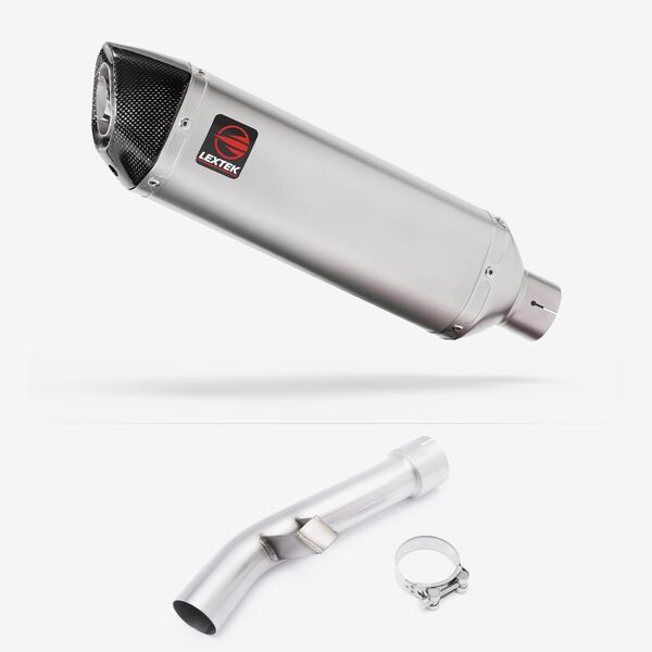 Lextek Matt Stainless Steel VP1 300mm Exhaust with Link Pipe for Yamaha FZ1 (06-15)