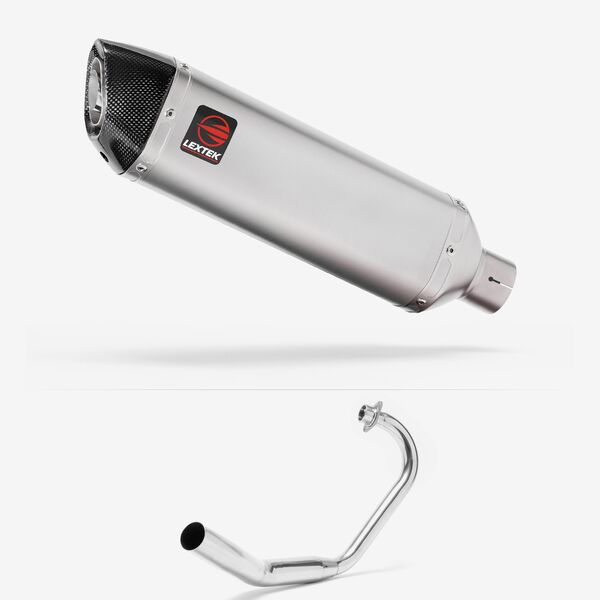 Lextek Matt Stainless Steel VP1 300mm Exhaust System for Honda CBF 125 (08-16)