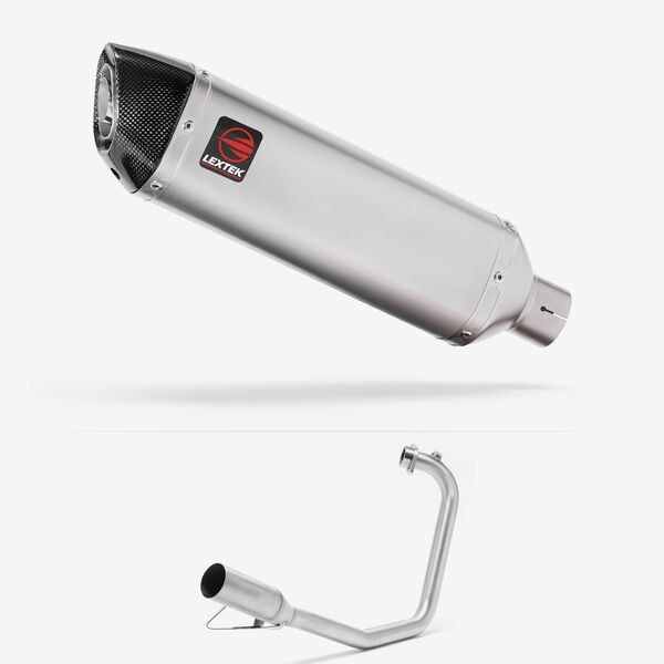 Lextek Matt Stainless Steel VP1 300mm Exhaust System for Yamaha YBR 125 (05-16)