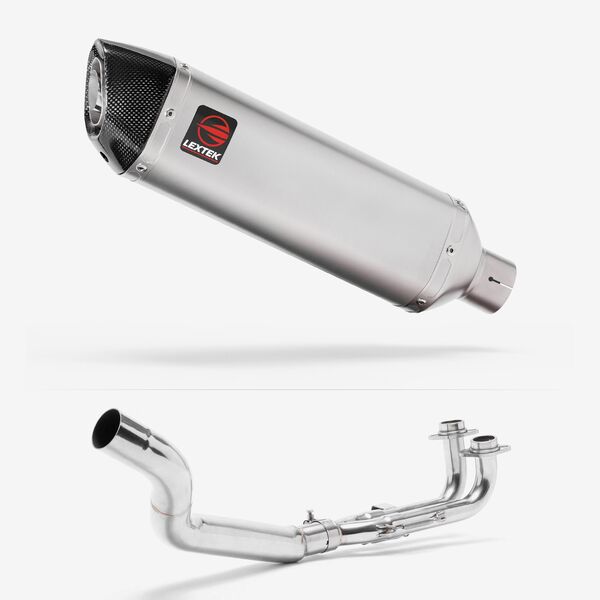 Lextek Matt Stainless Steel VP1 300mm Exhaust System for Yamaha T-Max 500 (01-11)