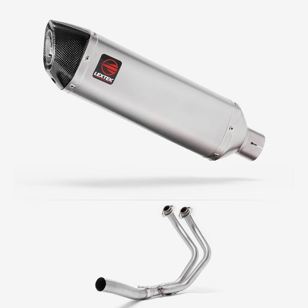 Lextek Matt Stainless Steel VP1 300mm High Level Exhaust System for Yamaha MT-07/XSR 700 (14-22)