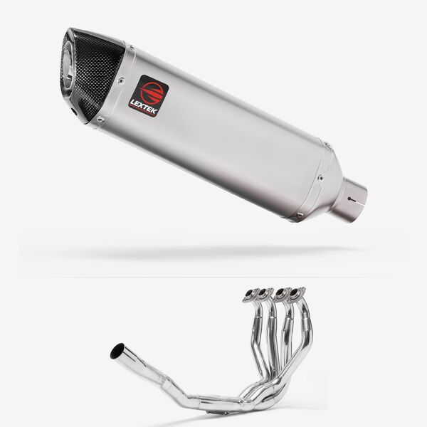 Lextek Matt Stainless Steel VP1 300mm Exhaust System for Kawasaki ZX-6R Ninja (09-23)