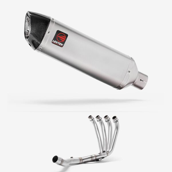 Lextek Matt Stainless Steel VP1 300mm Exhaust System for Honda CBR650F/CB650F (14-18)