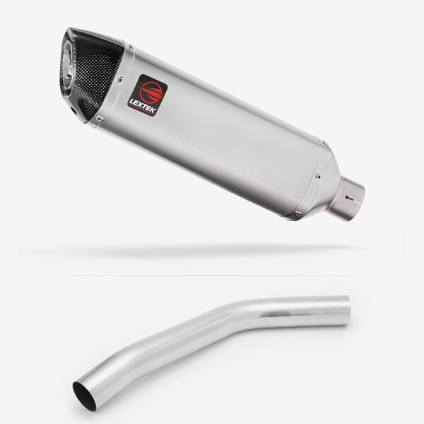 Lextek Matt Stainless Steel VP1 300mm Exhaust with Link Pipe for Triumph Tiger 800 (10-19)