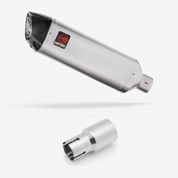 Lextek Matt Stainless Steel VP1 300mm Exhaust with Link Pipe for Piaggio MP3 500 (07-15)