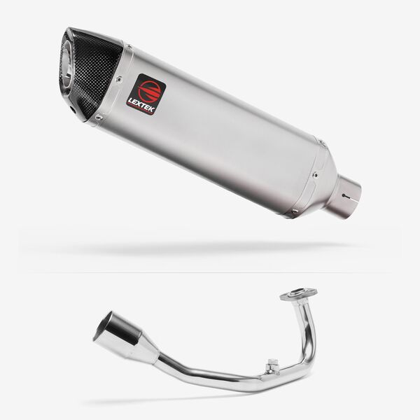Lextek Matt Stainless Steel VP1 300mm Exhaust System for Lexmoto Diablo 125 / SRT125